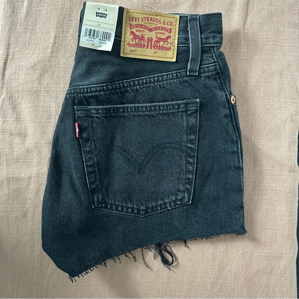 Levi's Charcoal Denim Cutoff Shorts